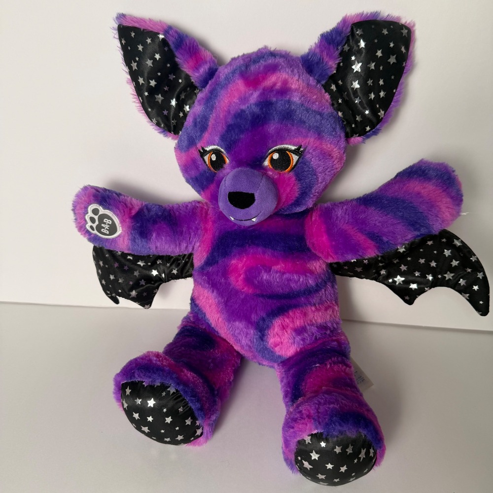 Build-A-Bear Starry Night Bat Plush Purple Pink Swirl Halloween 2017 024941